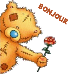 Gif animé bonjour nounours
